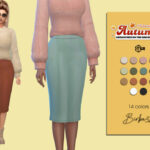 Sims 4 Autumn Silk Skirt for Women