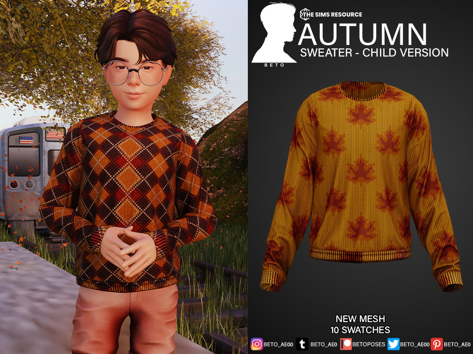 Sims 4 Autumn Sweater Child