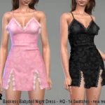Sims 4 Backless Babydoll Night Dress
