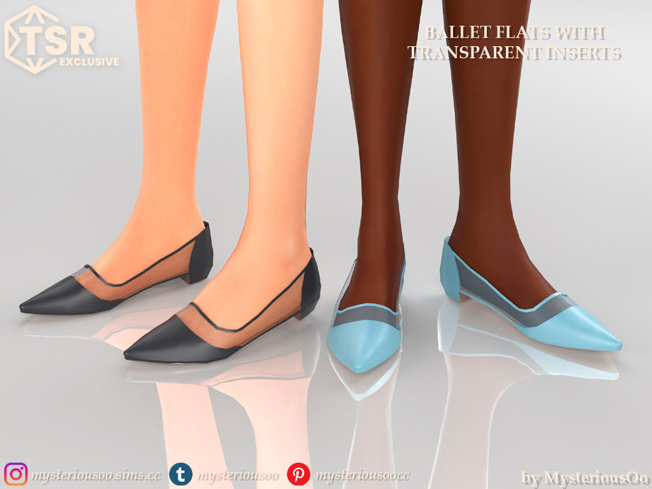 Sims 4 Ballet Flats with Transparent Inserts