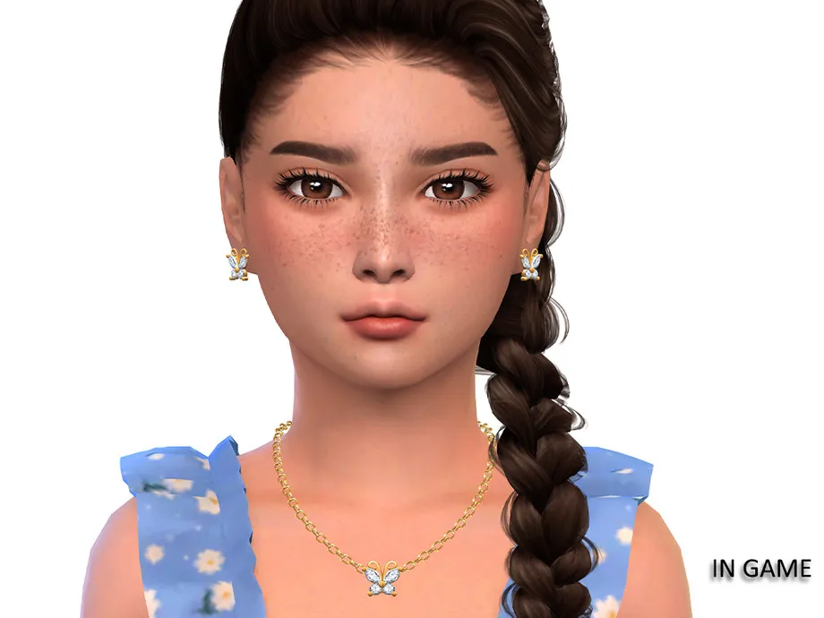 Sims 4 Butterfly Diamond Earrings for children (picture 2)