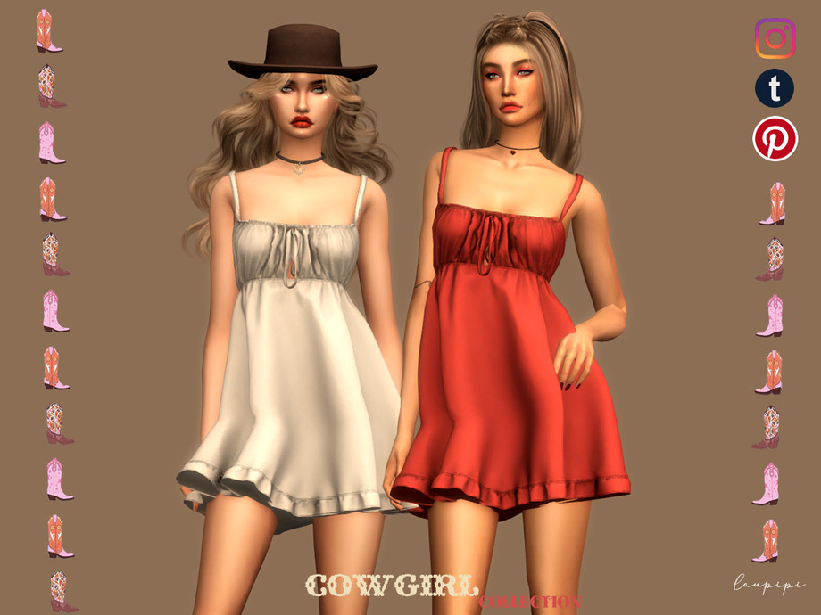 Sims 4 Cowgirl Dress DR483