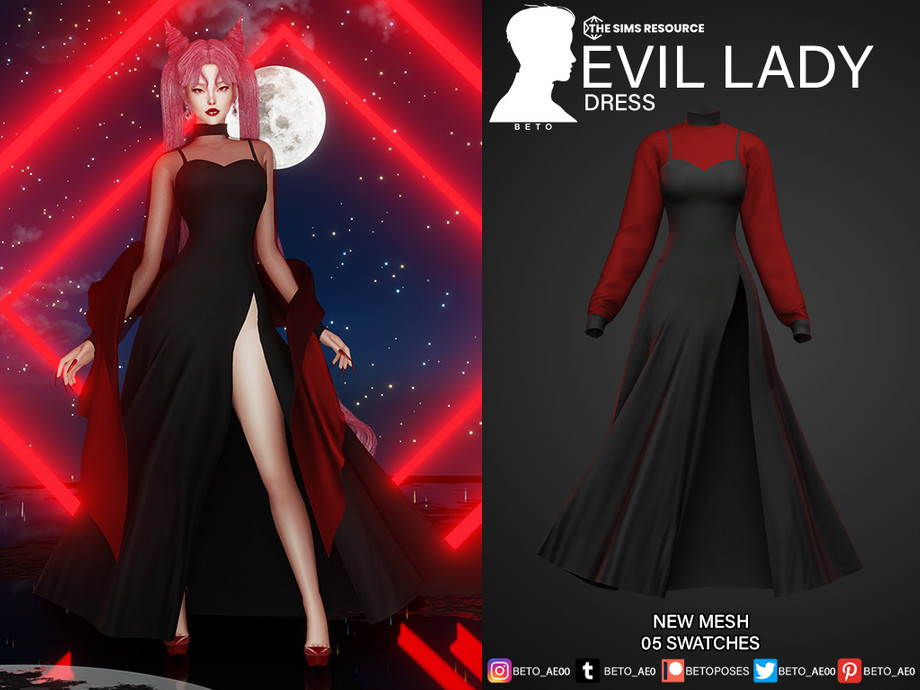 Sims 4 Evil Lady Dress