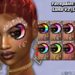 Sims 4 Facepaint N13 - Luna V2 (Left)