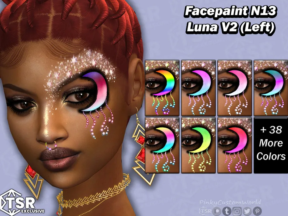 Sims 4 Facepaint N13 - Luna V2 (Left)