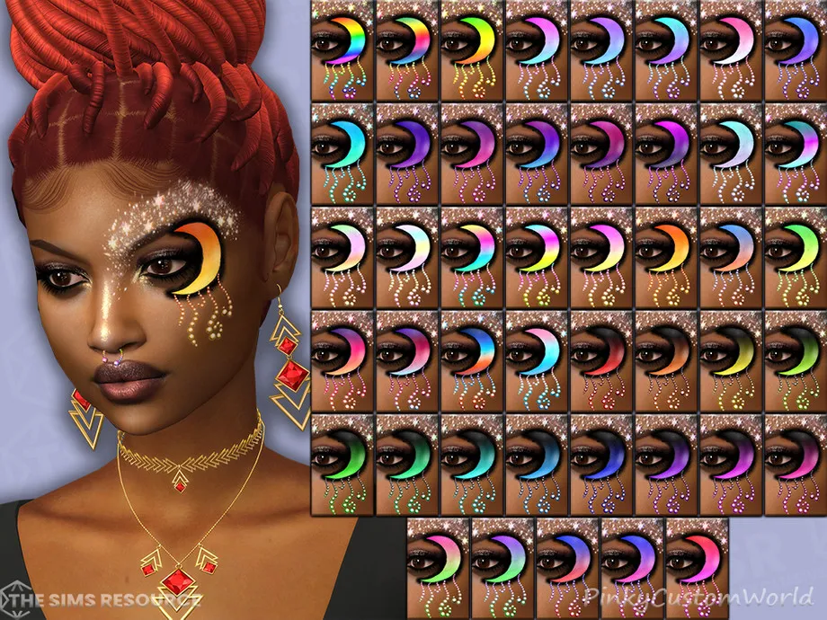Sims 4 Facepaint N13 - Luna V2 (Left) (picture 2)