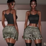 Sims 4 Floral Ruffle Skirt