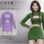 Sims 4 Front Cut Out Dress D-269