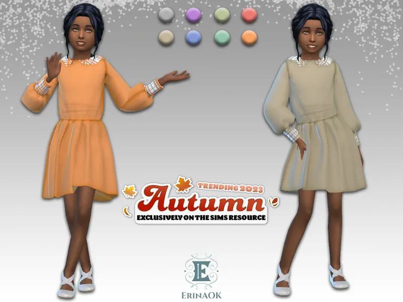 Sims 4 Girls Autumn Dress