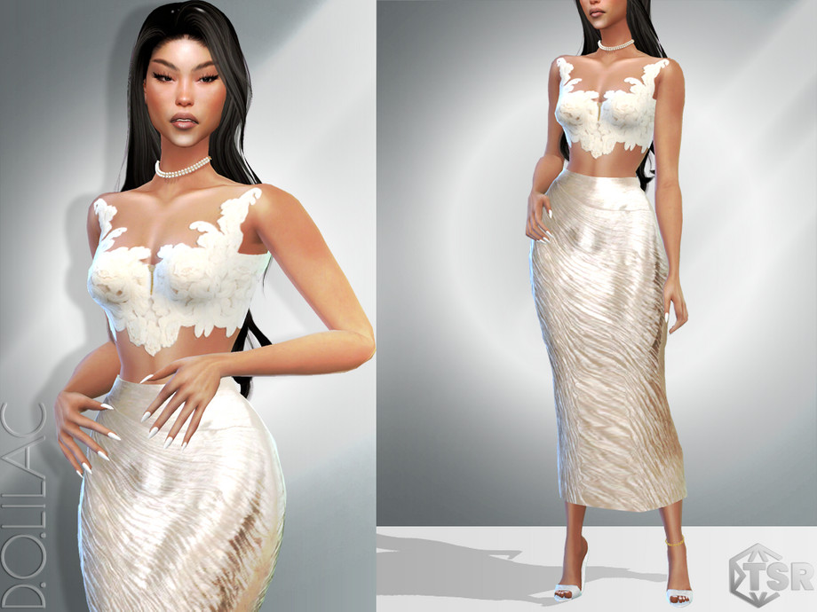 Sims 4 Lace Strapless Bodice Top DO028