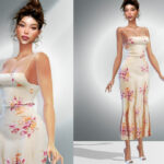 Sims 4 Midi Slip Dress DO024