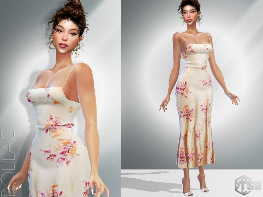 Sims 4 Midi Slip Dress DO024
