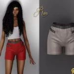 Sims 4 Rein - Shorts with plaid pattern