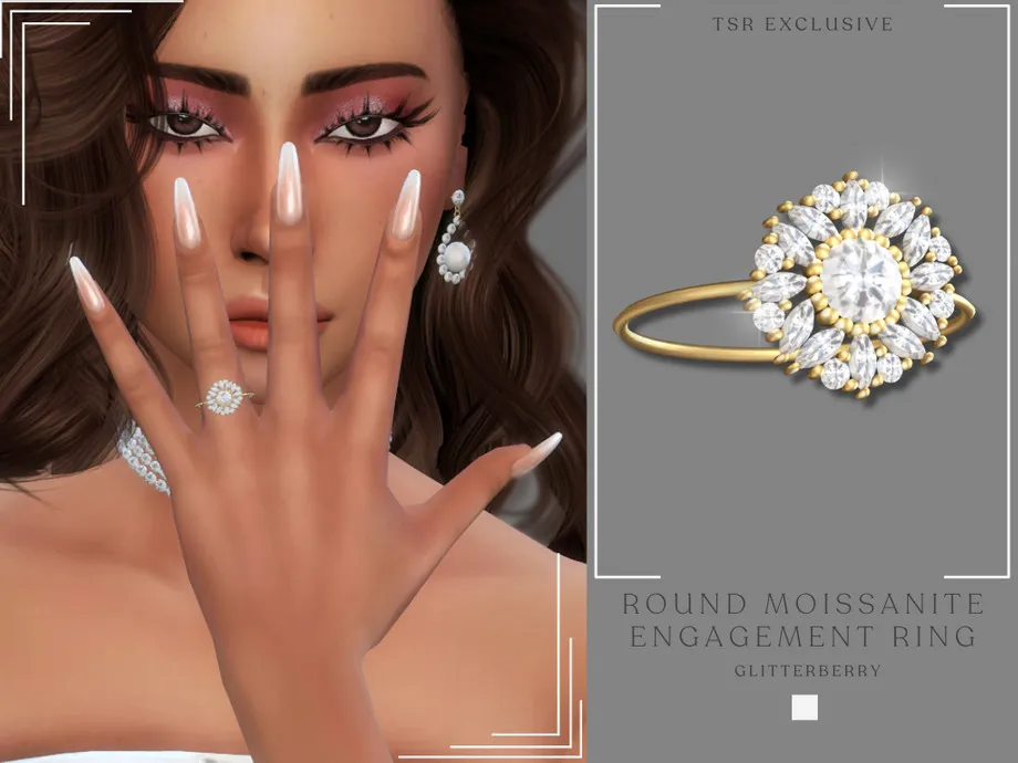 Sims 4 Round Moissanite Engagement Ring