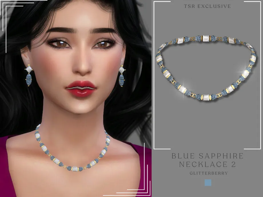 Sims 4 Sapphire Blue Necklace 2