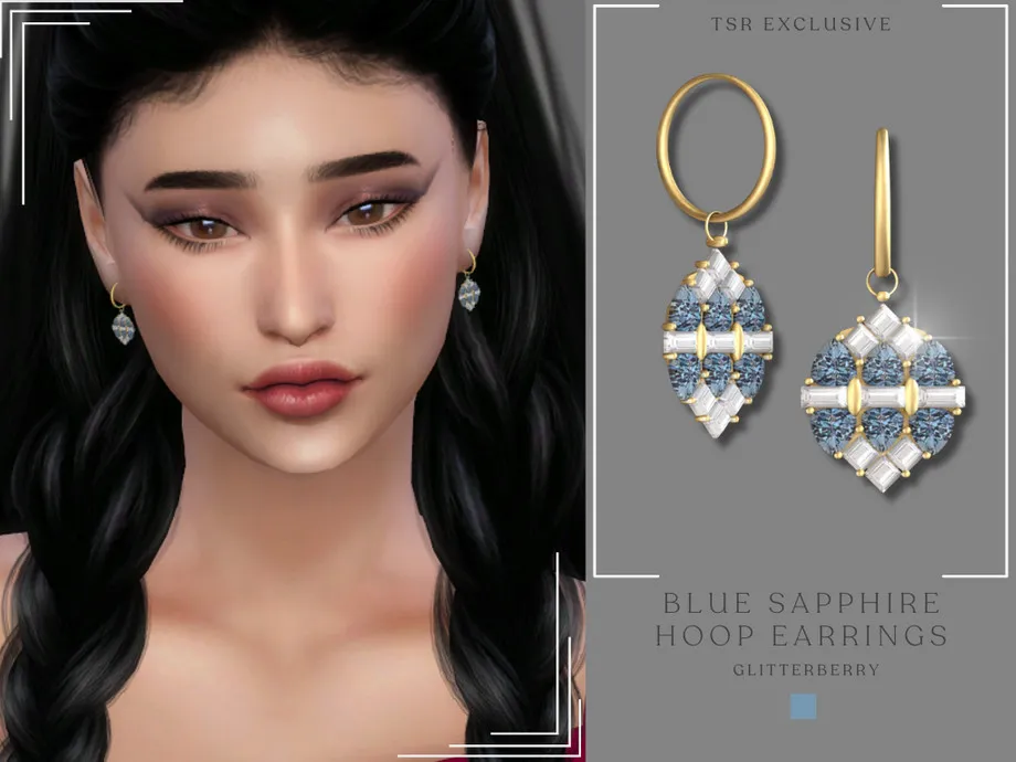 Sims 4 Sapphire Hoop Earrings