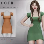 Sims 4 Short Sleeve Dress D-268