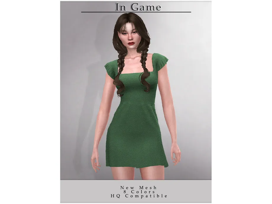 Sims 4 Short Sleeve Dress D-268 (picture 2)