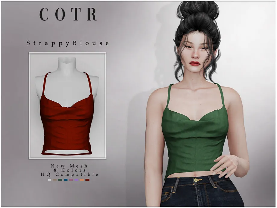 Sims 4 Strappy Blouse T-498