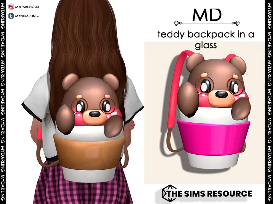 Sims 4 Teddy Backpack in a Glass Child