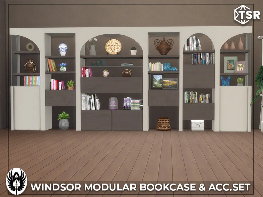 Sims 4 Windsor Modular Bookcase & Acc. Set (picture 2)