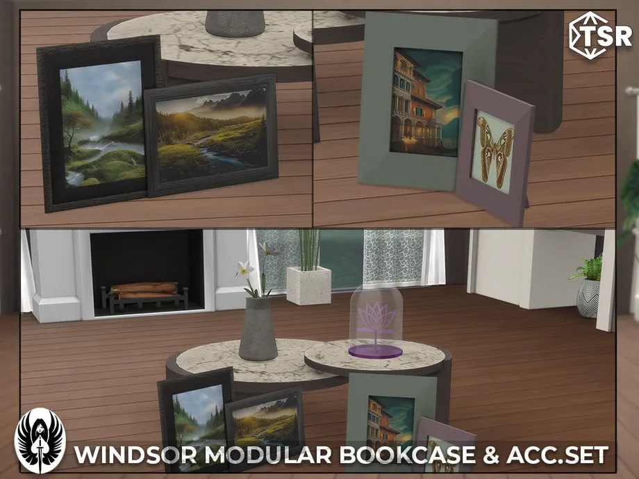 Sims 4 Windsor Modular Bookcase & Acc. Set (picture 3)