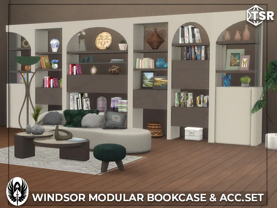 Sims 4 Windsor Modular Bookcase & Acc. Set (picture 4)