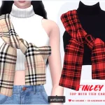 Топ со свитером Finley Top with Tied Cardigan Sims 4