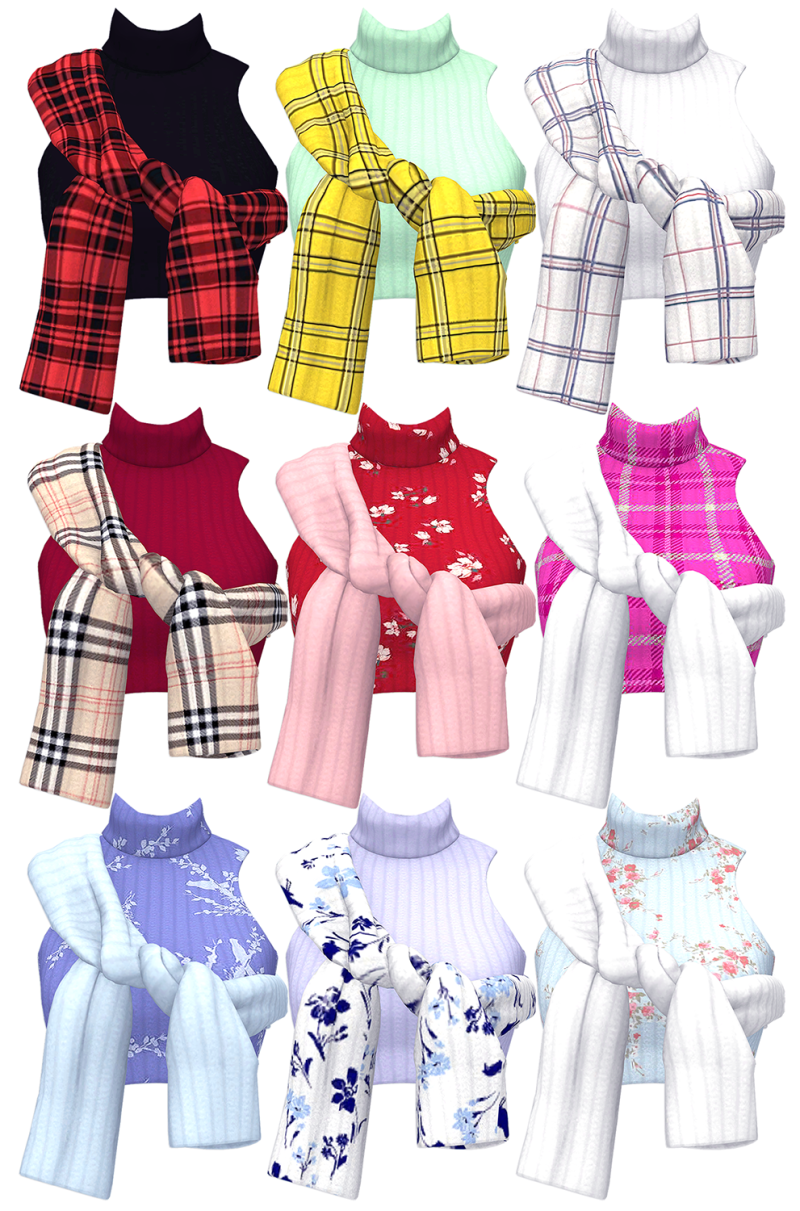 Топ со свитером Finley Top with Tied Cardigan Sims 4