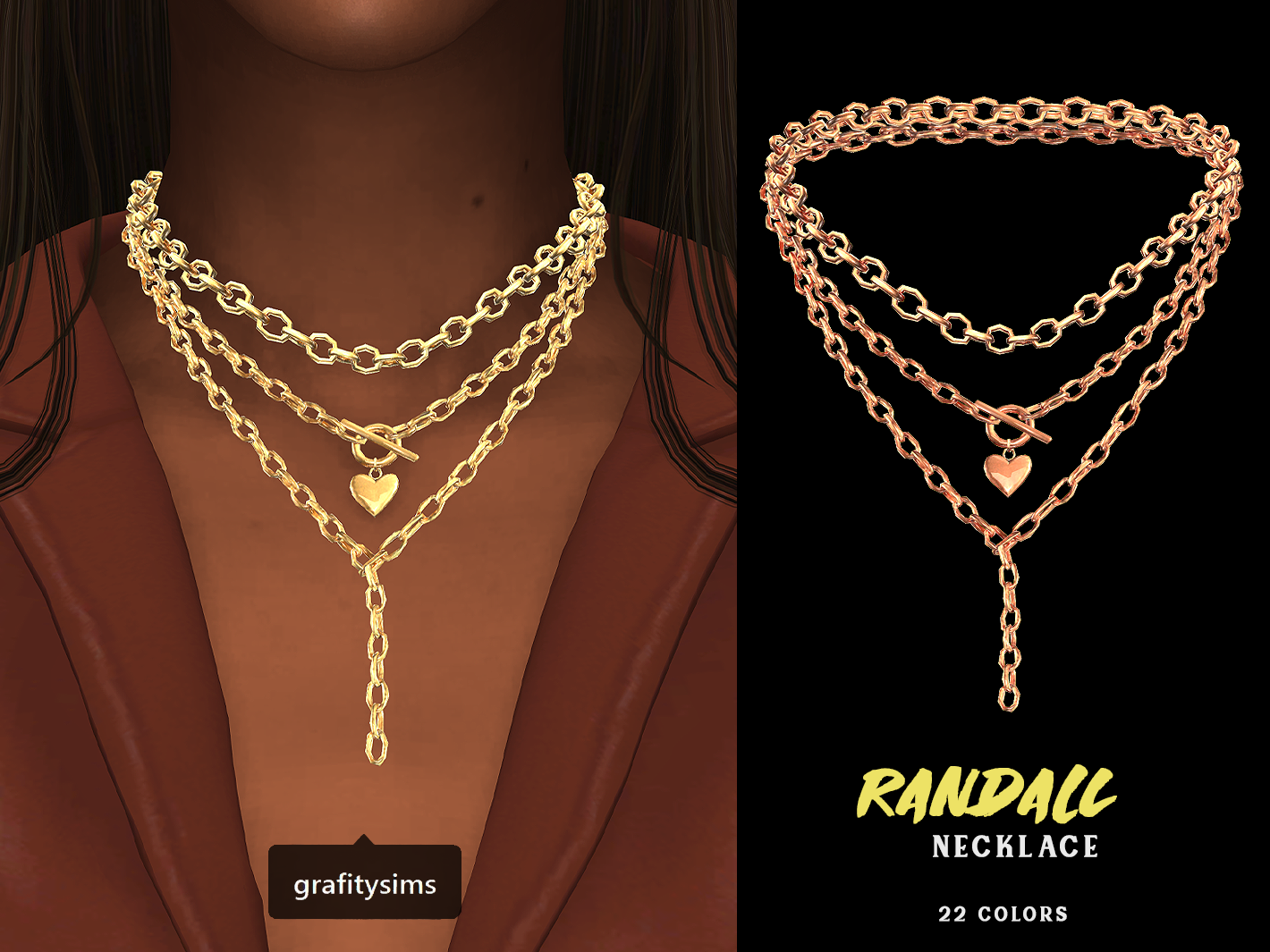 Цепь для шеи Randall Necklace Sims 4