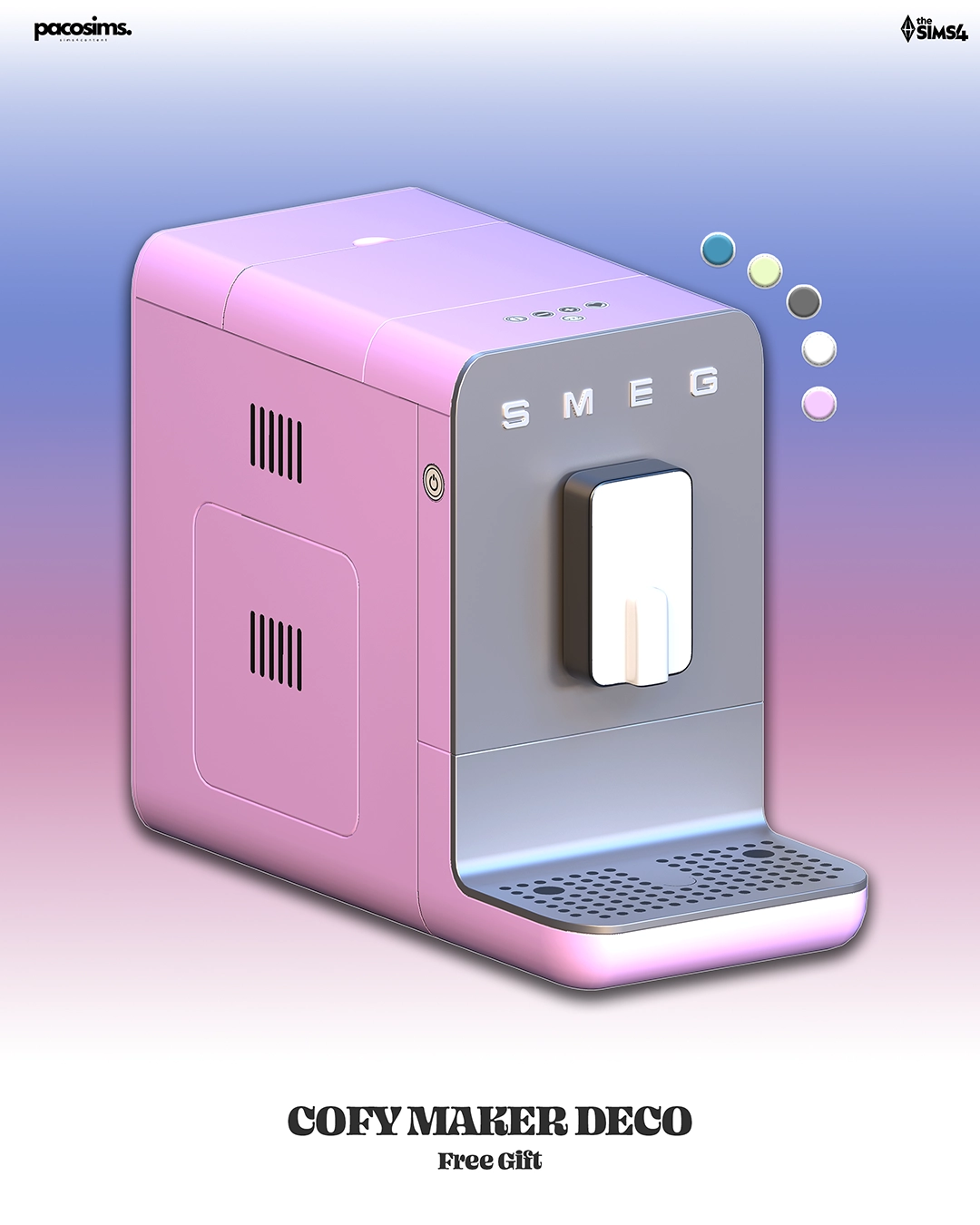 Декоративная кофеварка SMEG Coffee Maker Deco 2025 Sims 4