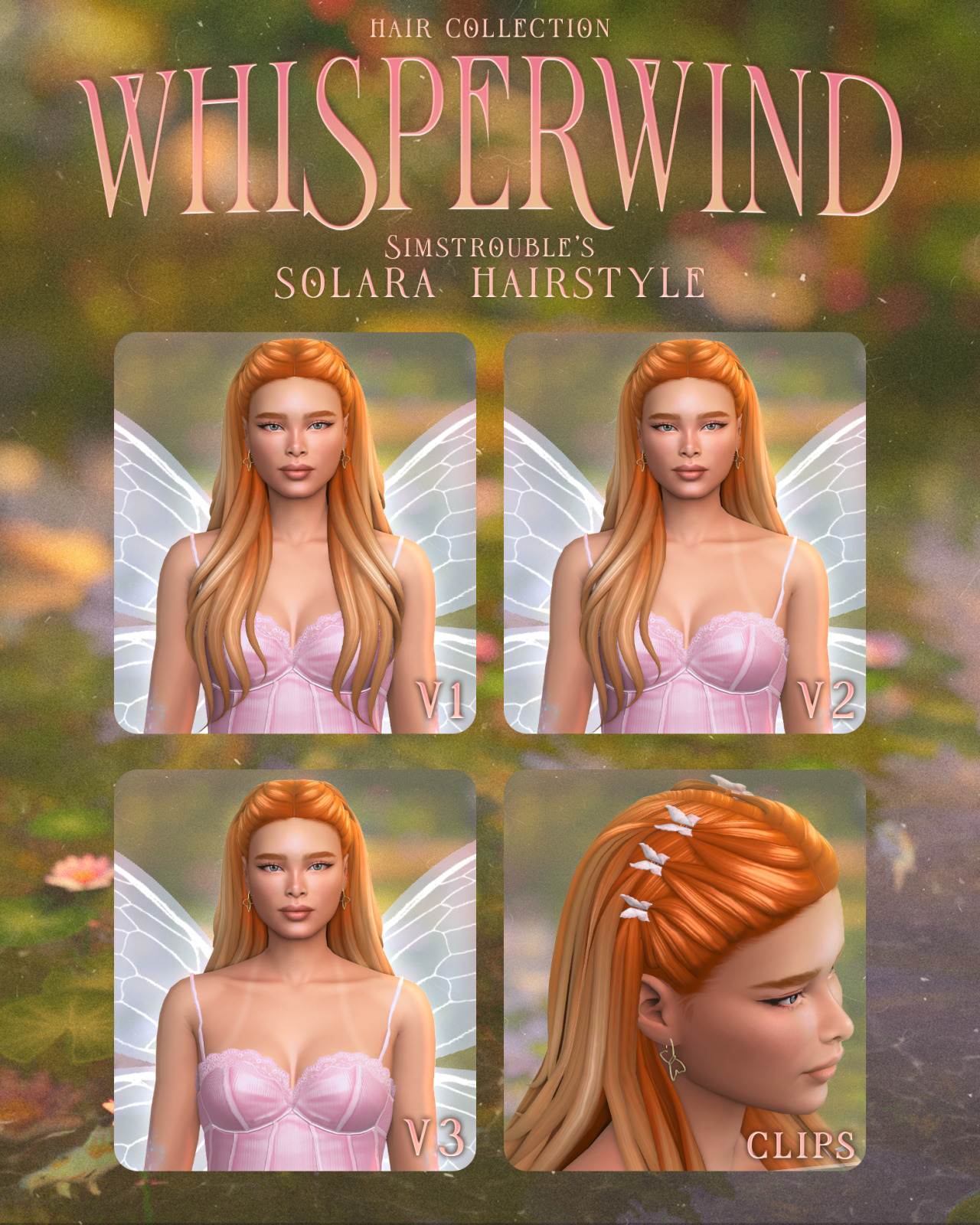 Волшебная коллекция для фей. Часть 2 Whisperwind Hair Collection Sims 4