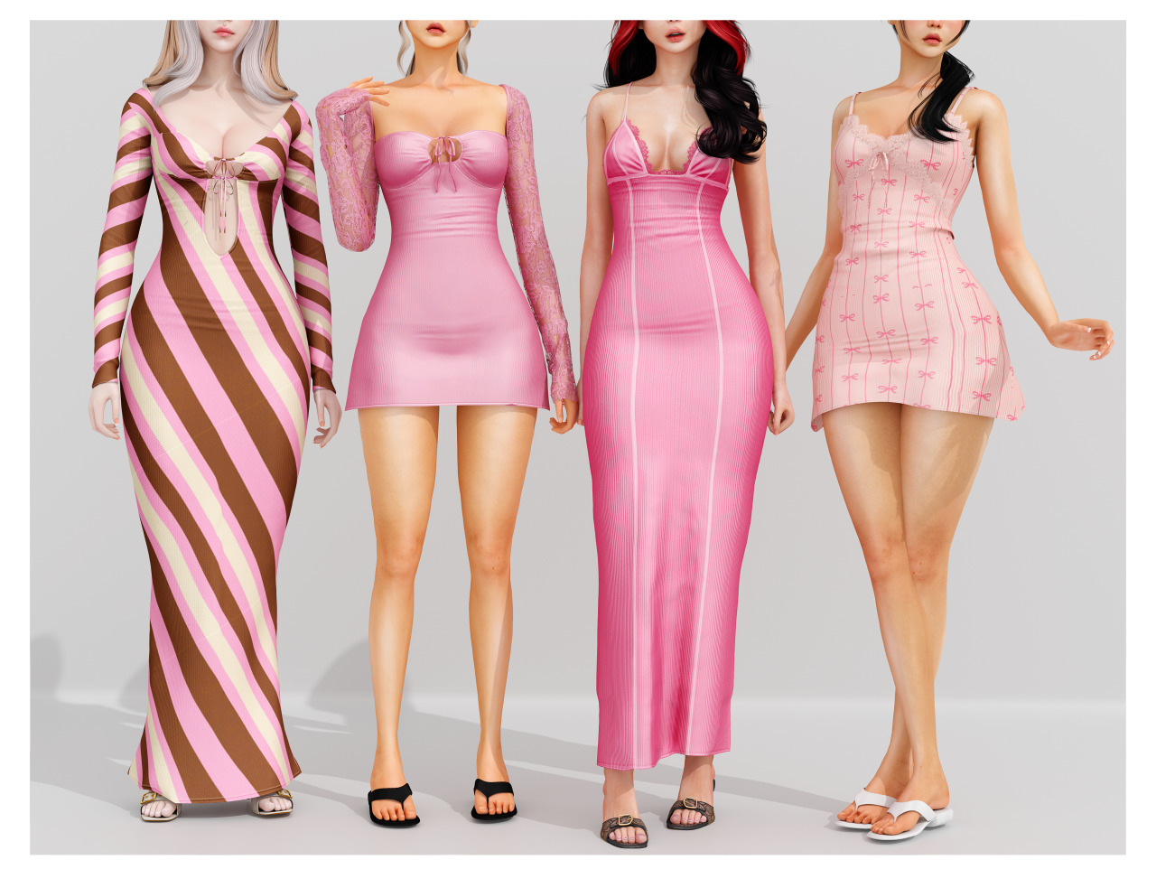 Коллекция платьев Pink Shine Collection Sims 4