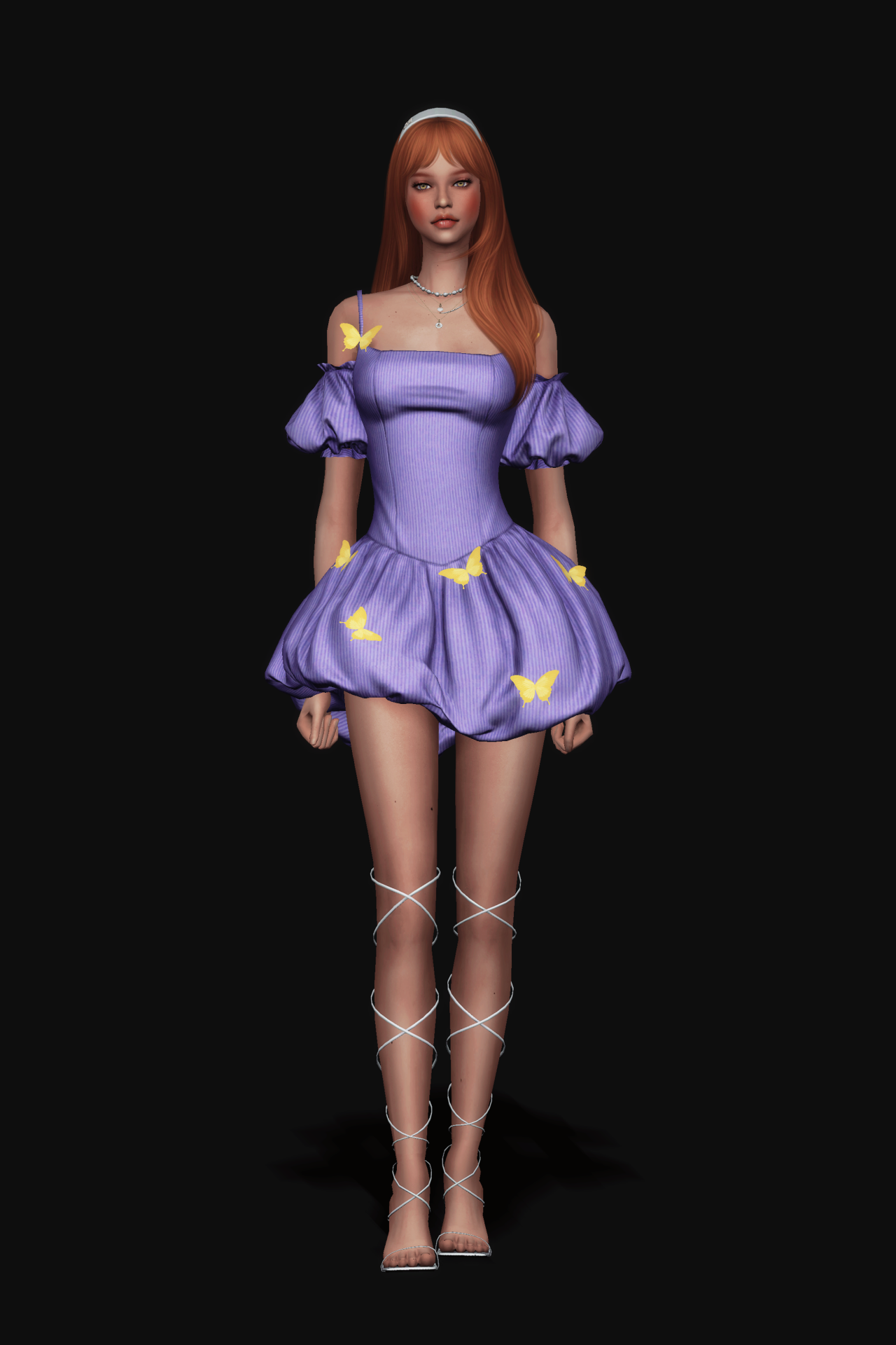 Платье Butterfly Bubble Dress Sims 4