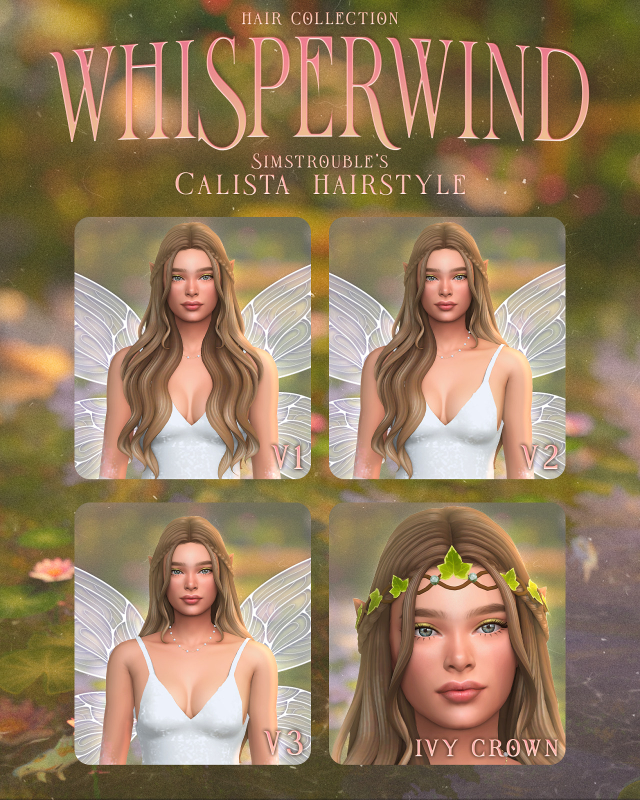 Волшебная коллекция для фей. Часть 2 Whisperwind Hair Collection Sims 4