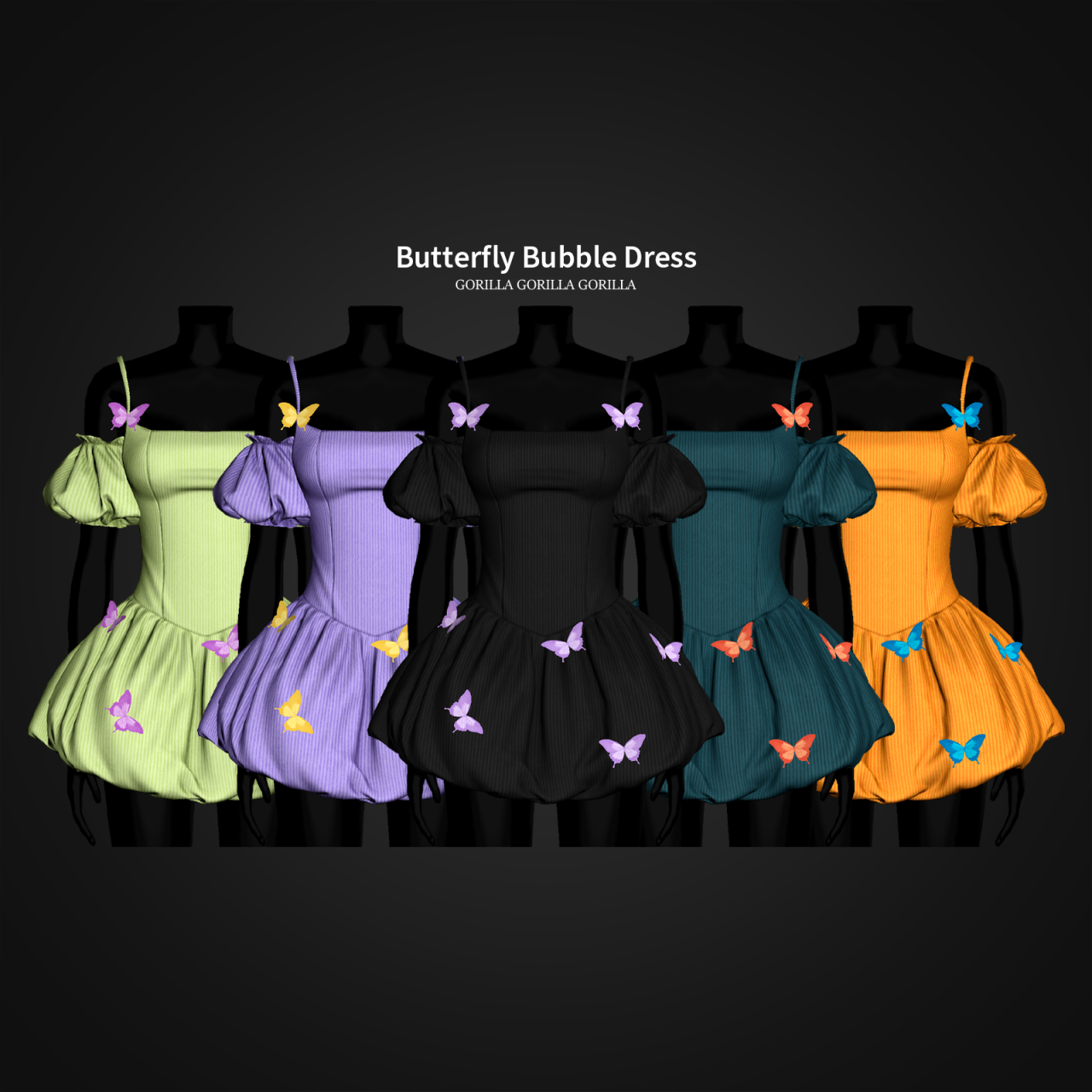 Платье Butterfly Bubble Dress Sims 4