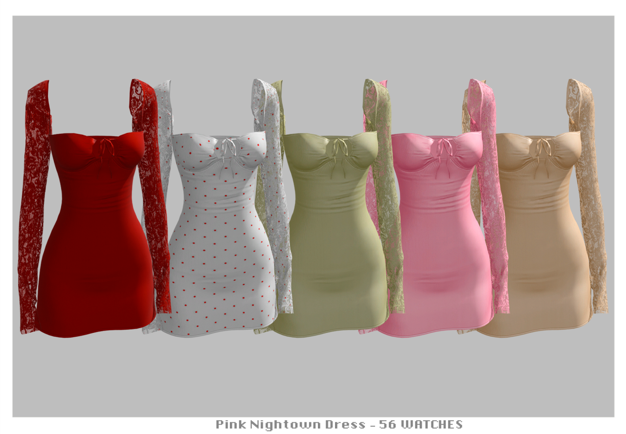 Коллекция платьев Pink Shine Collection Sims 4