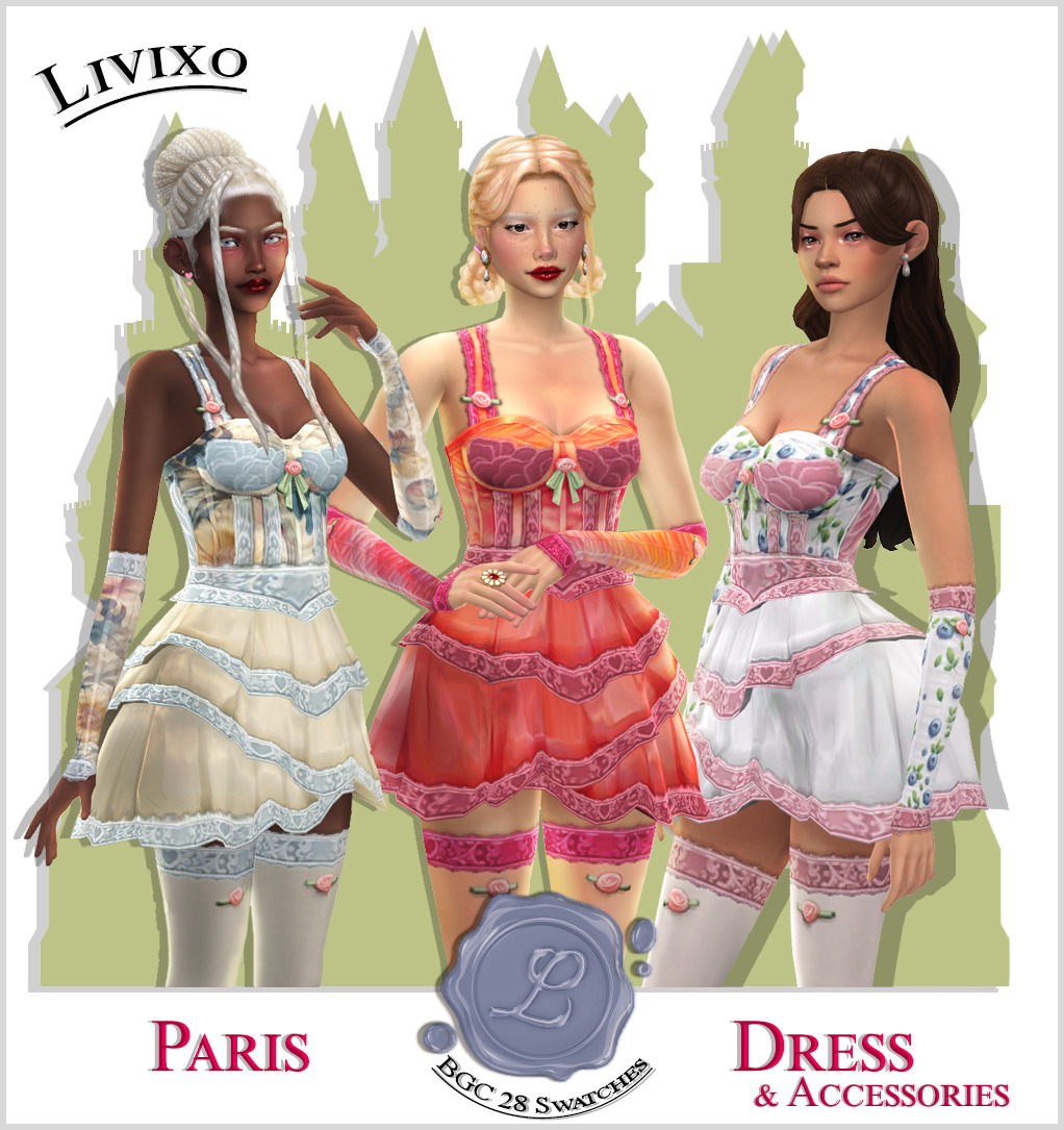 Наряд PARIS SET Sims 4