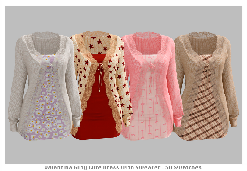 Коллекция платьев Soft Girl Collection Sims 4