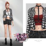 Топ с рубашкой Lace-Up Top Sims 4