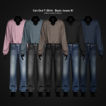 Комплект одежды Cut Out T Shirt Basic Jeans III Sims 4
