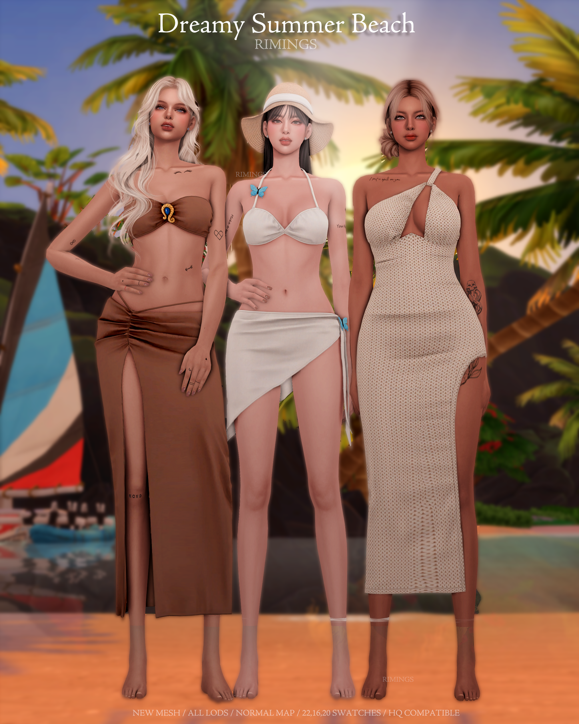 Пляжный мини-сет Dreamy Summer Beach Sims 4