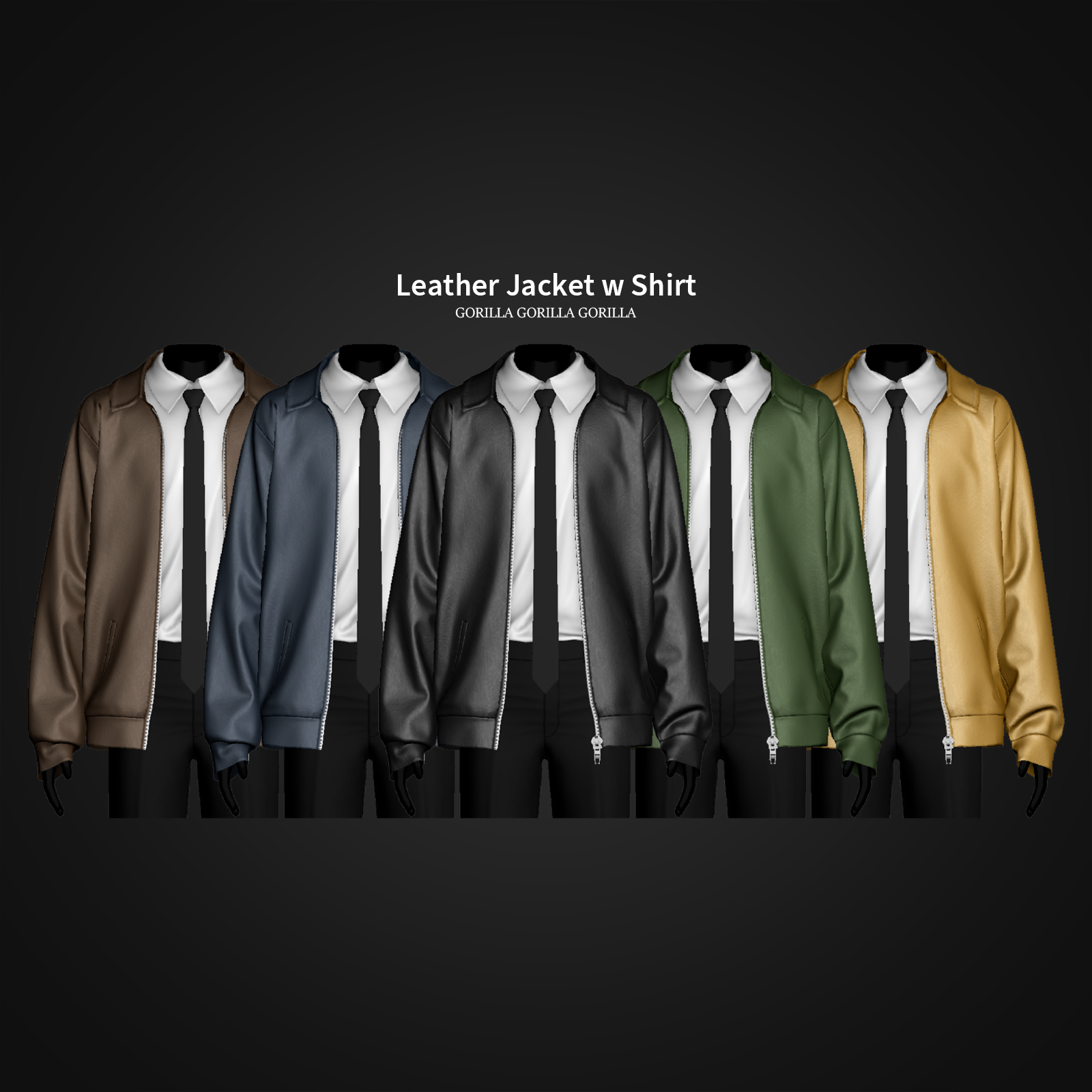 Комплект одежды Leather Jacket w Shirt Sims 4