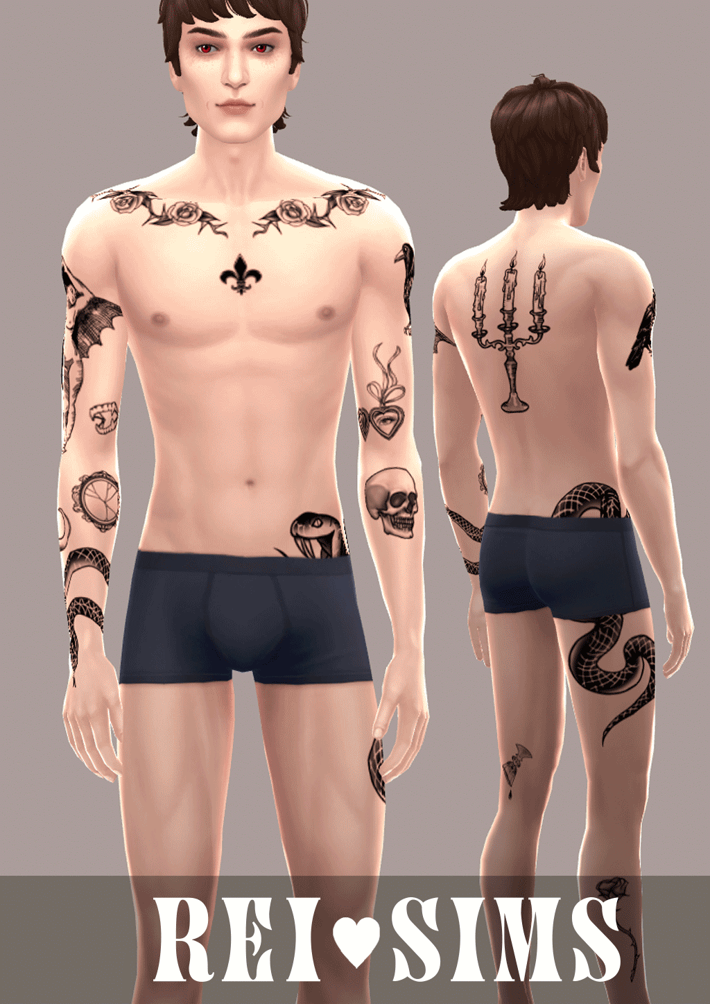 Тату сет vatore Sims 4