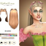 Женская прическа Bernadette Hairtyle Sims 4
