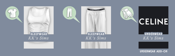 Комплект одежды для сна Sleepwear Sims 4