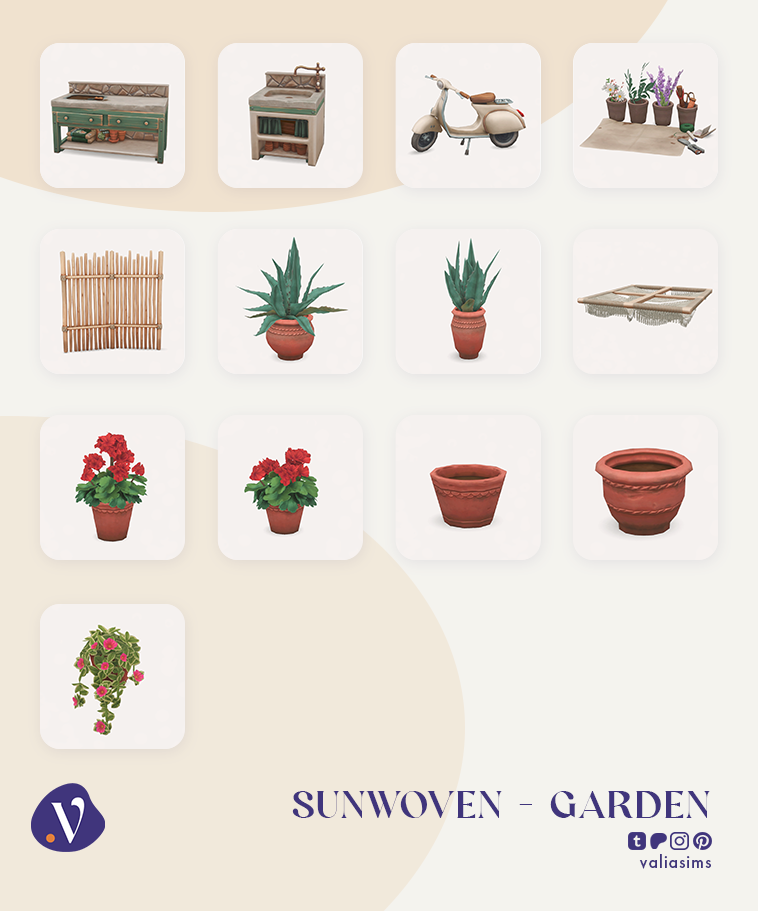 Сет Sunwoven Garden Sims 4