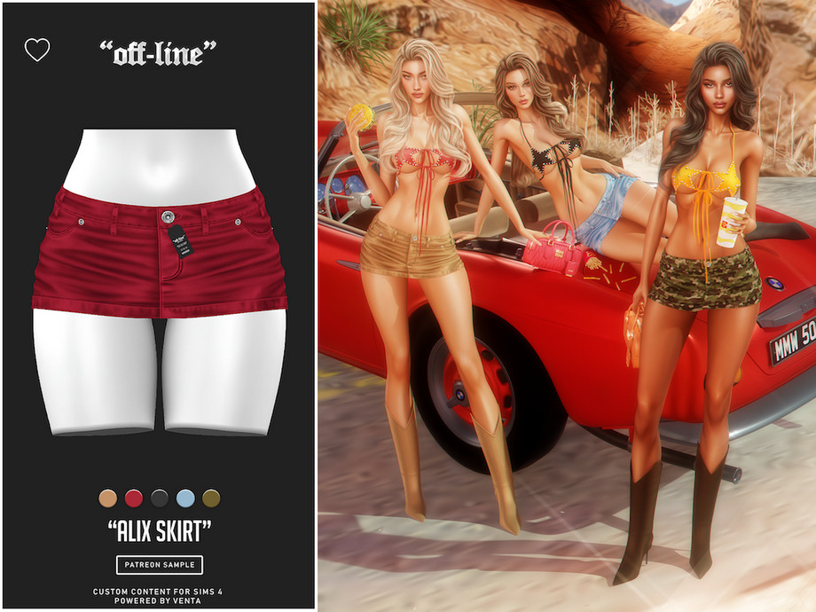 Юбка Alix Skirt Sims 4