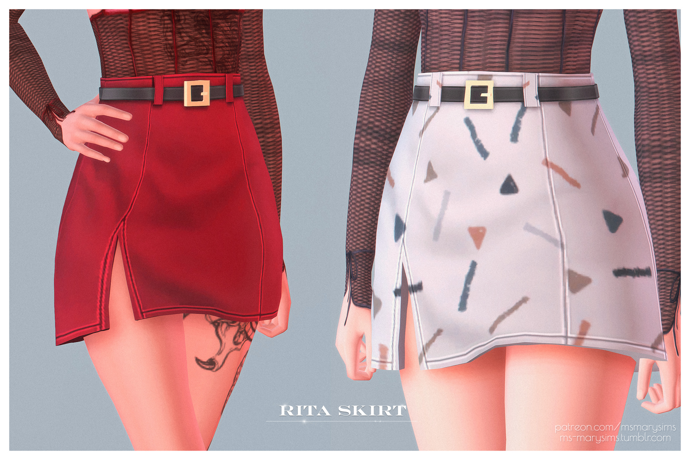 Юбка RITA SKIRT Sims 4