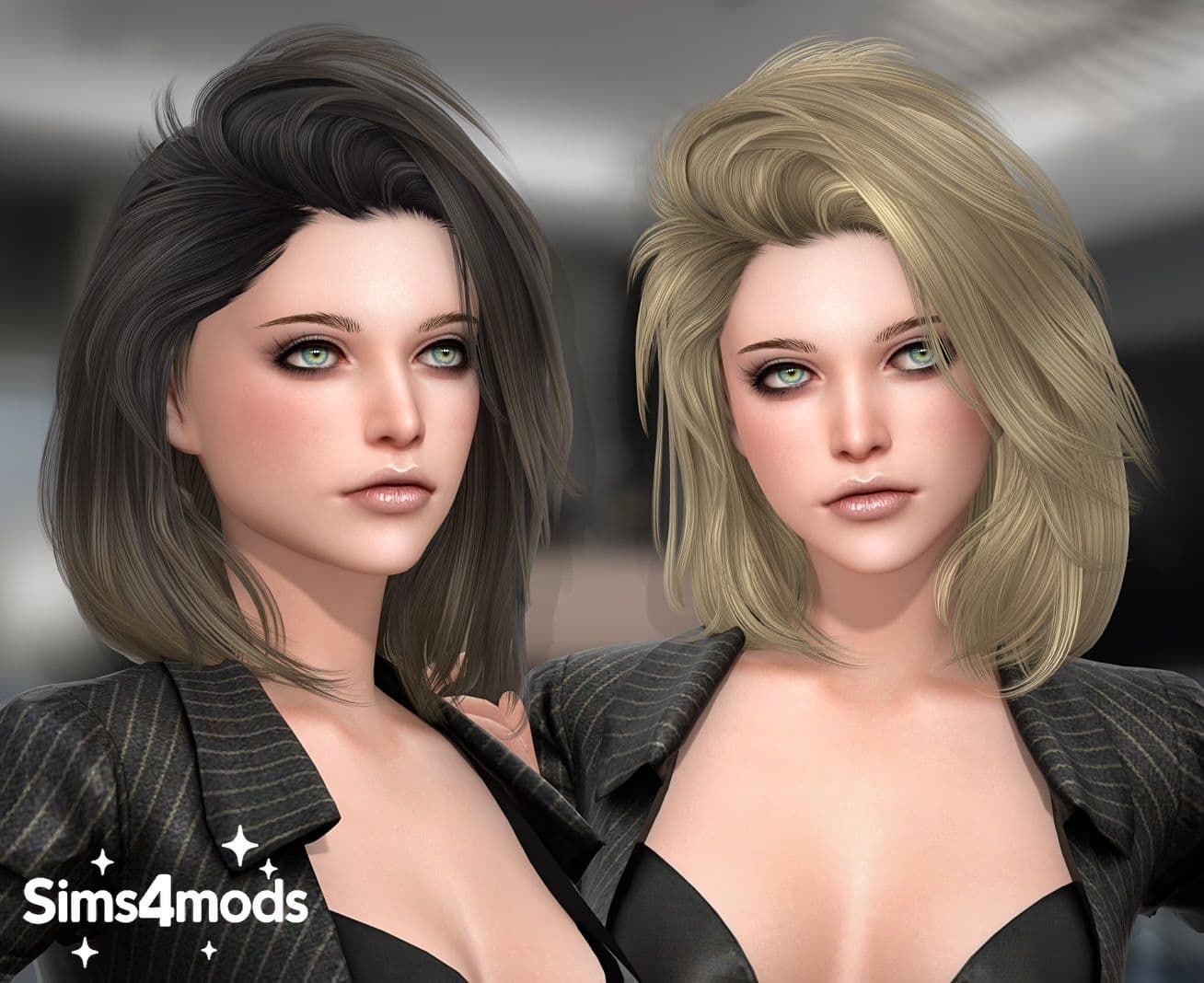 Прическа Dynamite Sims 4